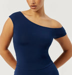 Asymmetrical shoulder yoga wear