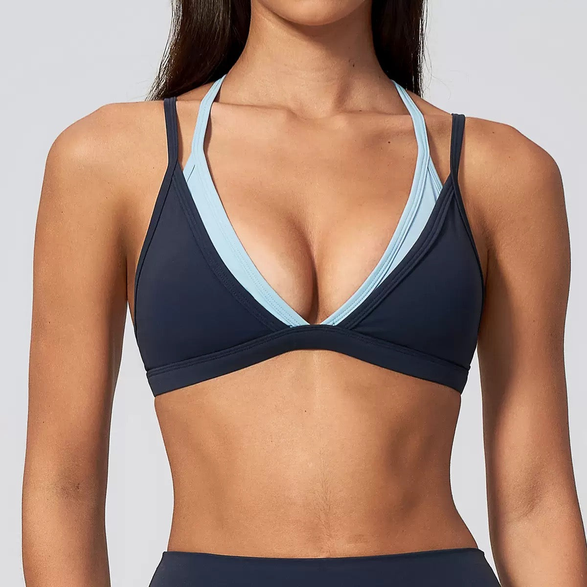 Women's Double Layers Halter Sport Bras