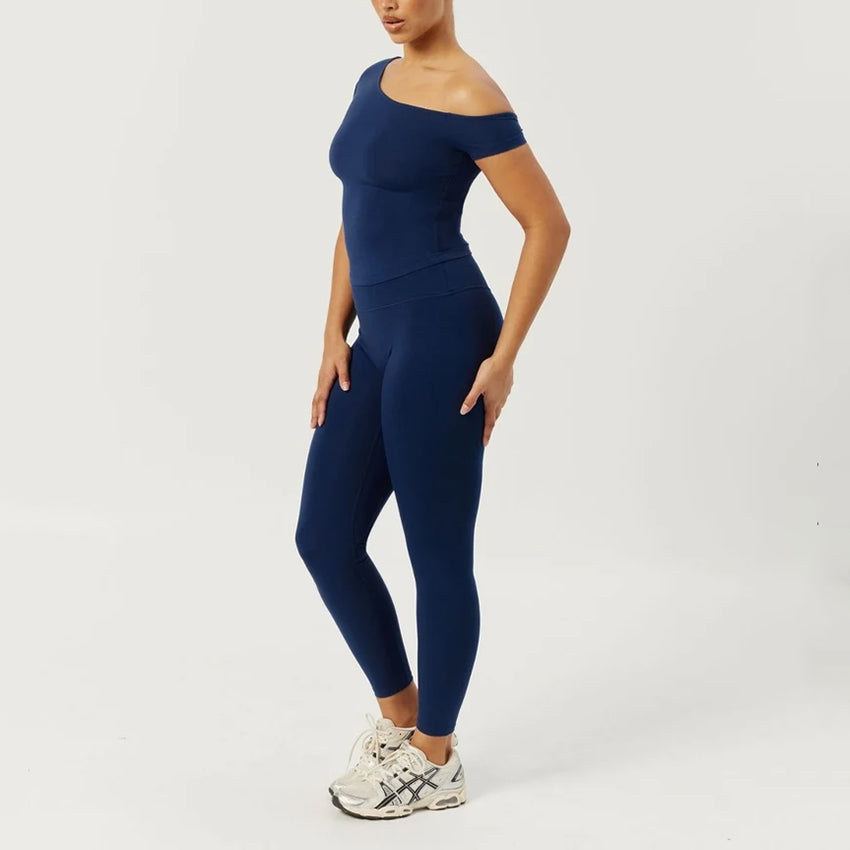Asymmetrical shoulder yoga wear