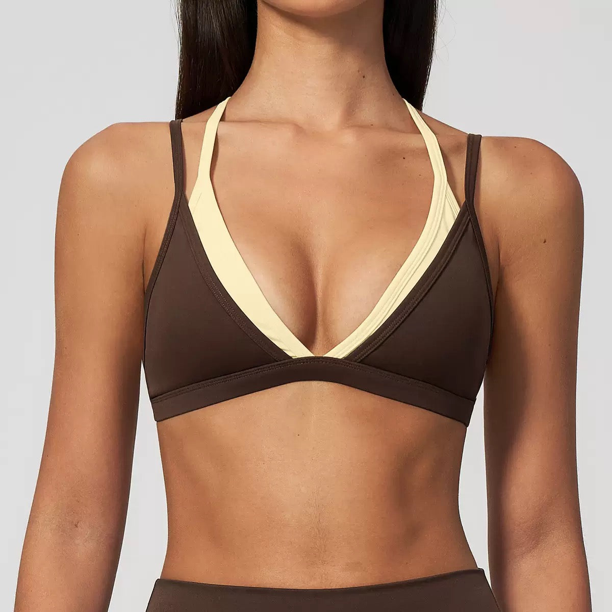 Women's Double Layers Halter Sport Bras