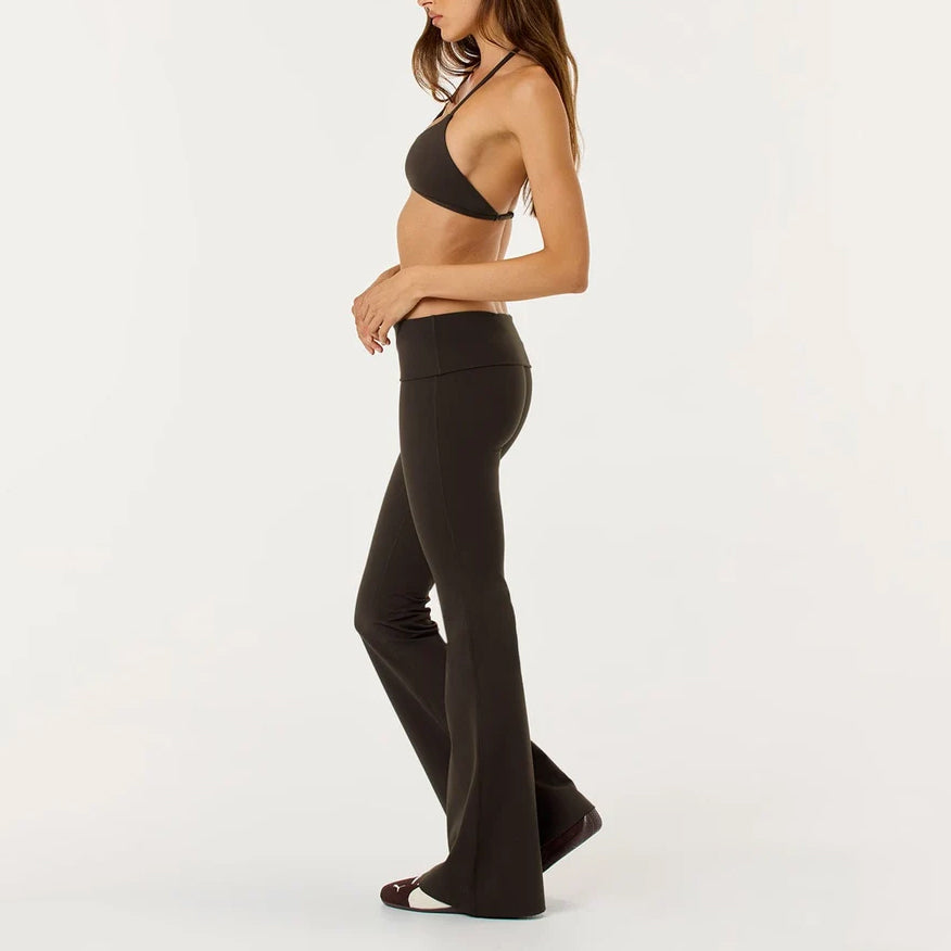 Y2K Halter Bra & Fold Over Waist Flare Leggings 2 Piece Set