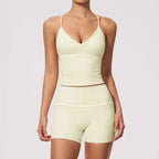 Women Contrast‑Piping 2‑Piece Workout Set