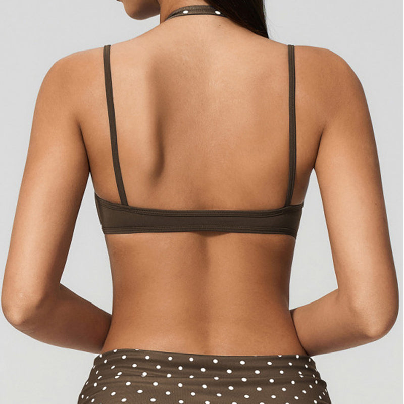 Polka Dot Double Layers Halter Bras