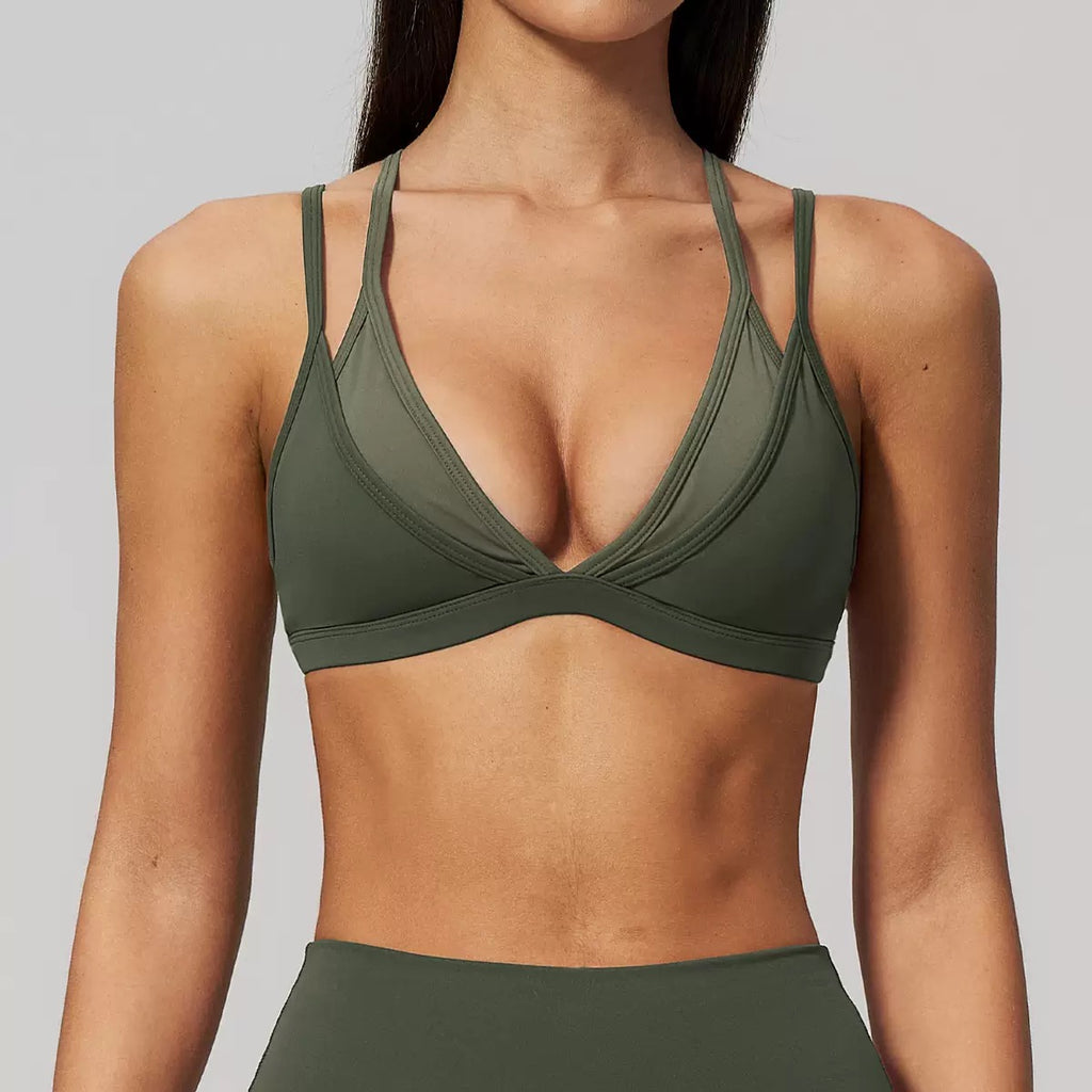 Women's Double Layers Halter Sport Bras