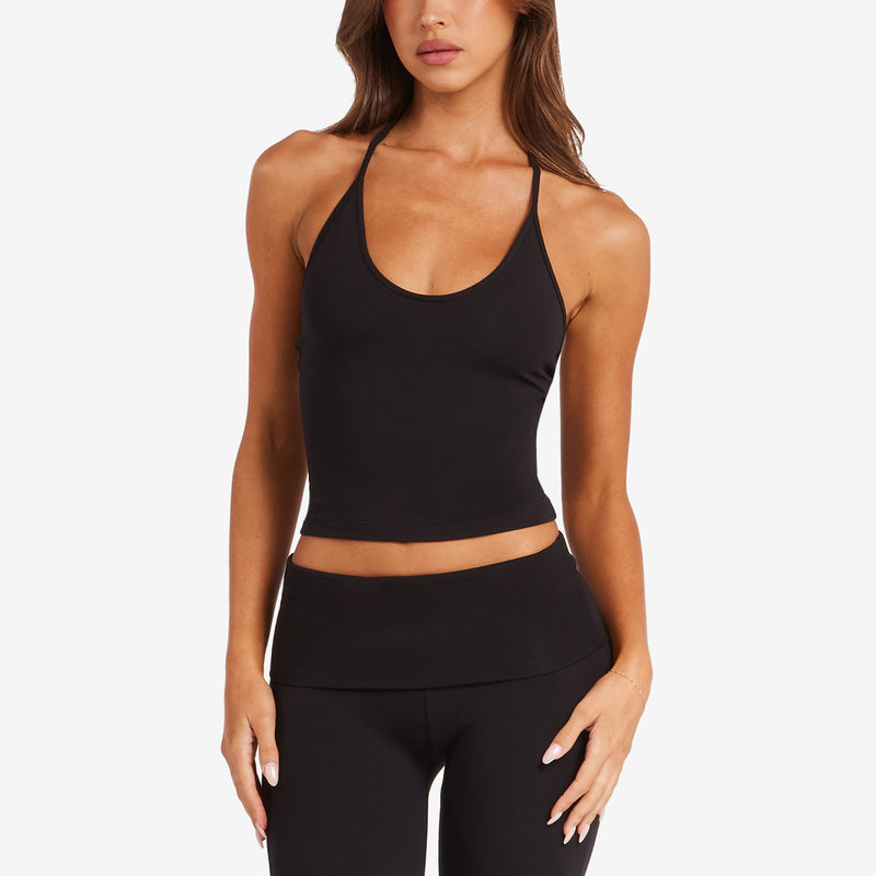 Women Scoop Neck Halter Tank