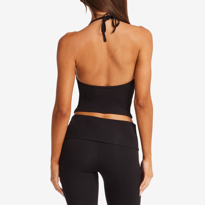 Women Scoop Neck Halter Tank