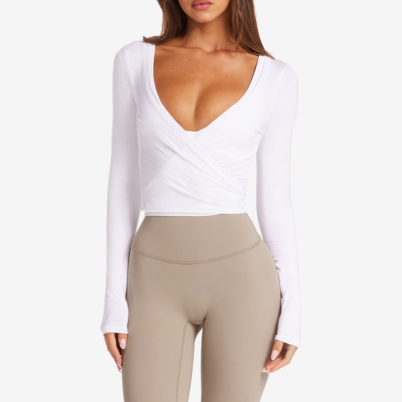 Women V  Neck Wrap Crossover Cardigan