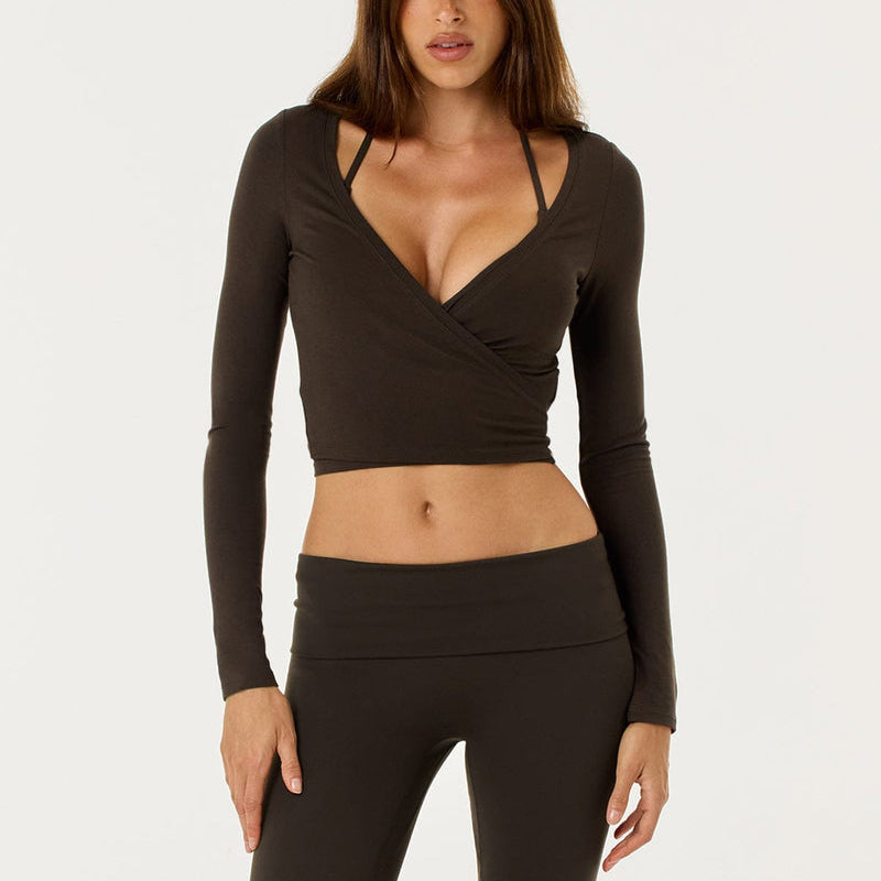 Women V  Neck Wrap Crossover Cardigan
